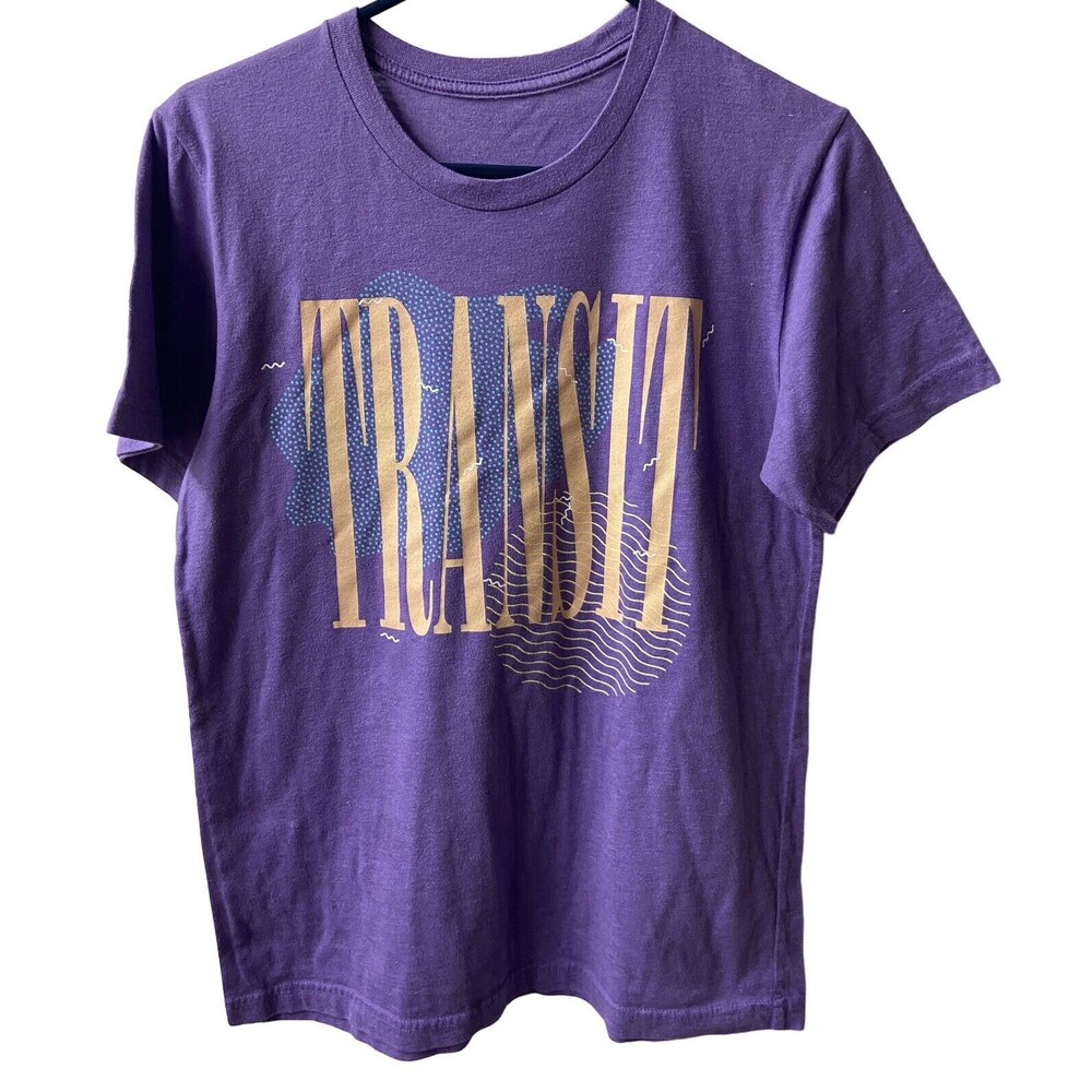 Transit Purple Graphic T Shirt Size M Crew Neck Short Sleeve